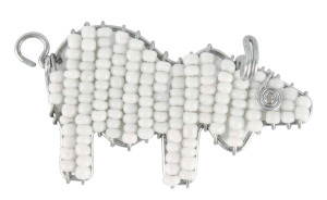 Beaded buffalo keyring
